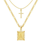 Ensemble de Colliers en Or avec Initiale et Croix