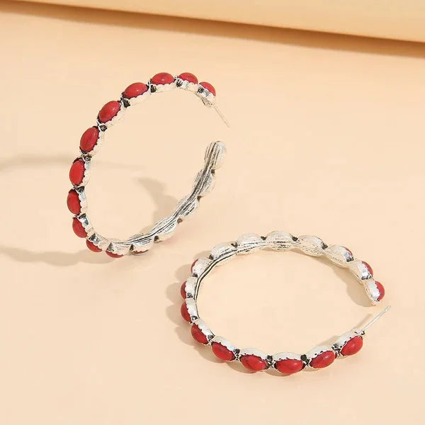 Boucles d'oreilles vintage en turquoise