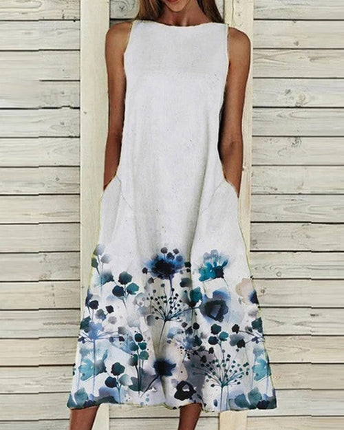 Robe sans manches imprimée