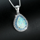Collier Goutte d'Opale Bleue Brillante
