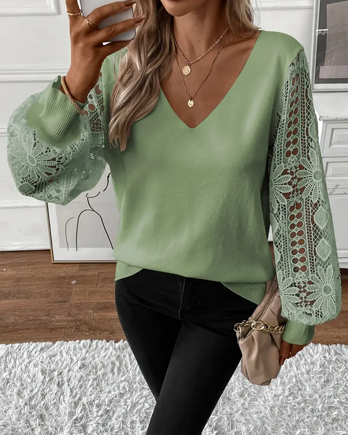 Pull Col En V Tendance Ajouré