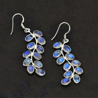 Boucles d'oreilles Feuille de Pierre de Lune Brillante