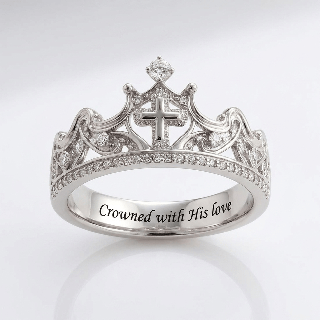 ANNEAU EN ARGENT COURONNÉ DE SON AMOUR