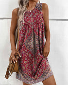 Robe débardeur à imprimé géométrique Boho