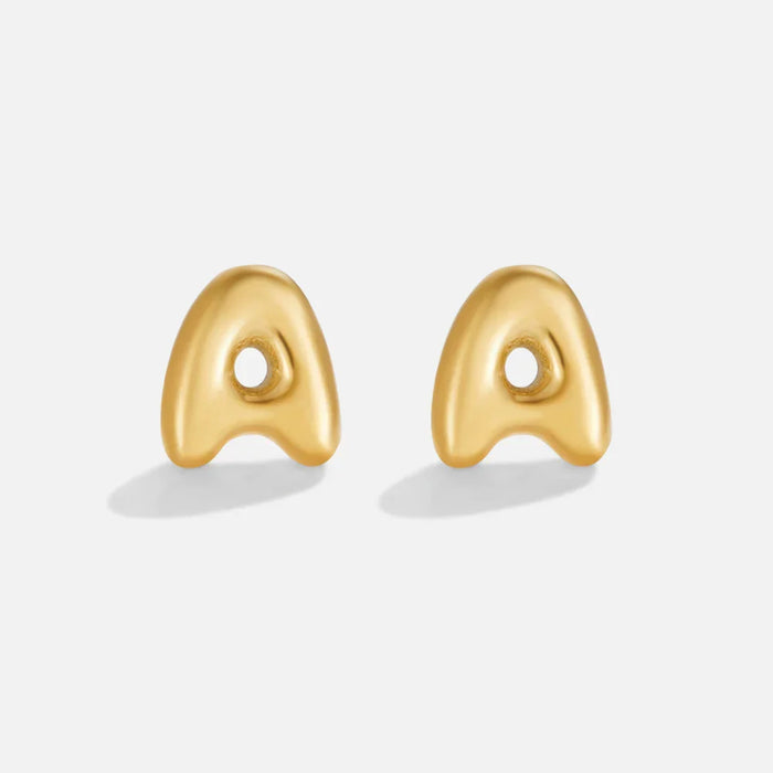 Boucles d'oreilles en or avec lettre bulle