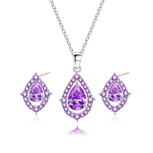 Collier et boucles d'oreilles Nadine Améthyste