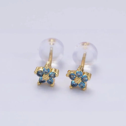 Boucles d'oreilles à clou avec délicate fleur