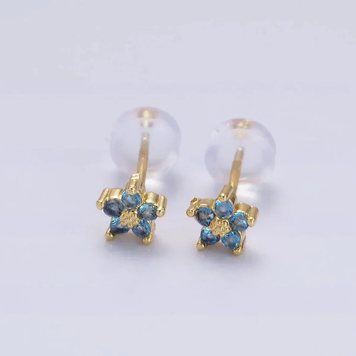 Boucles d'oreilles à clou avec délicate fleur