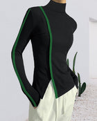 Pull à col roulé et patchwork