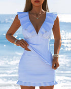 Tankini Volanté Rayé Ourlet