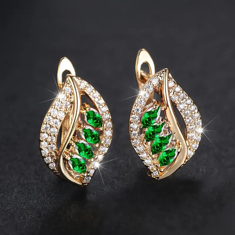 Boucles d'Oreilles Émeraude Brisa