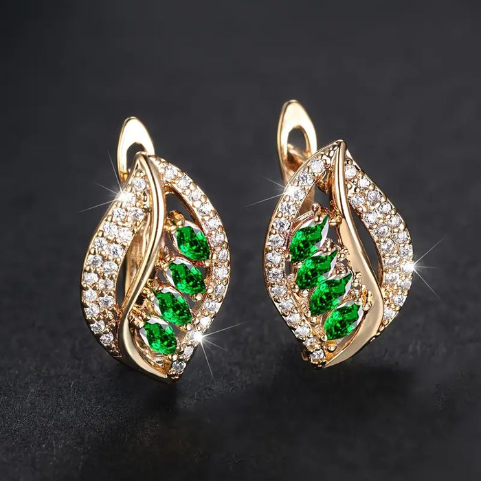 Boucles d'Oreilles Émeraude Brisa