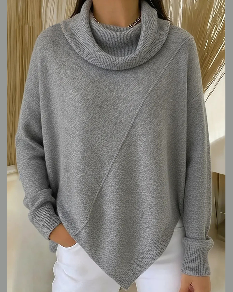 Pull Col Cheminée Asymétrique