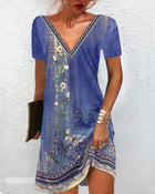 Robe à imprimé floral et manches courtes