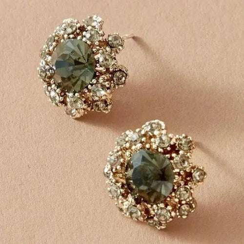 Boucles d'oreilles rondes vertes brillantes