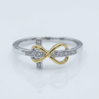 BAGUE CROIX EN ARGENT ET OR