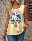 Tank Sleeveless Simple Printed