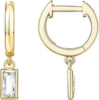 Boucles d'oreilles en cristal rectangulaire | Or