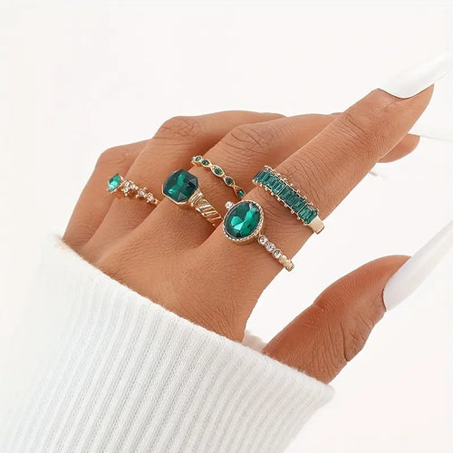 Ensemble de Bagues en Or Zarina Émeraude