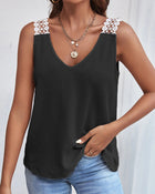 Gilet Uni Décontracté Dentelle Point De Waffle