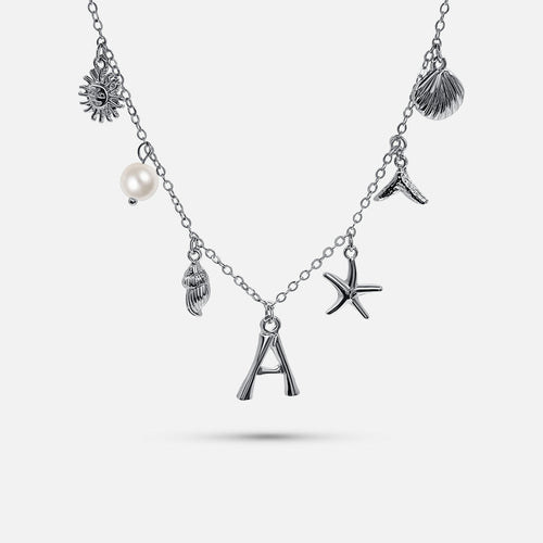Collier Océan avec Lettre en Argent