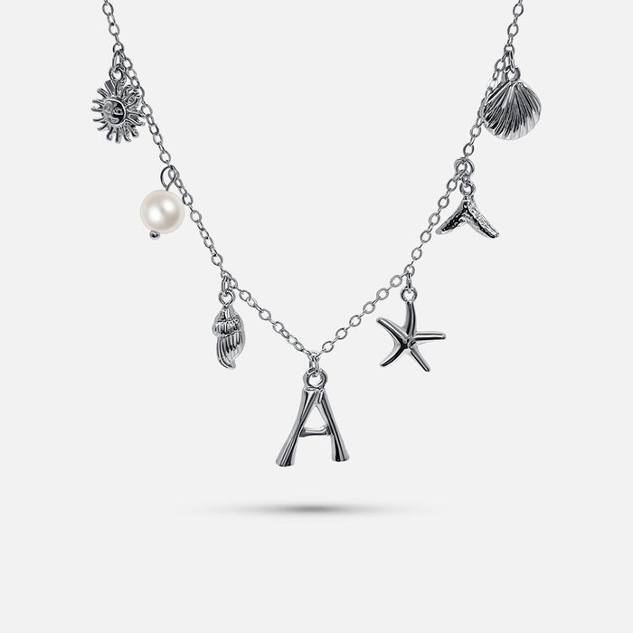 Collier Océan avec Lettre en Argent