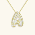 Collier en Diamants avec Initiale en Bulle