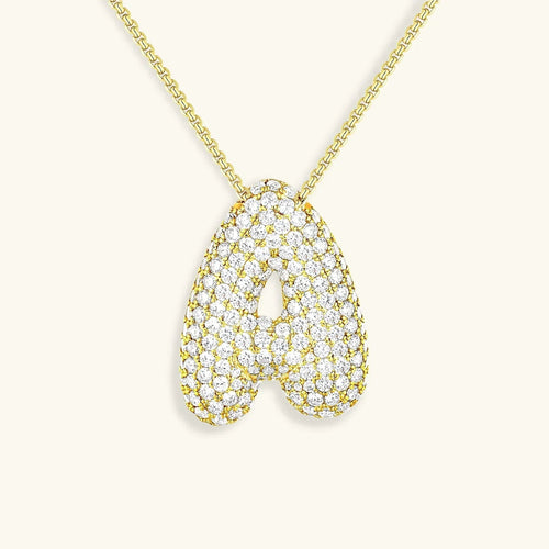 Collier en Diamants avec Initiale en Bulle