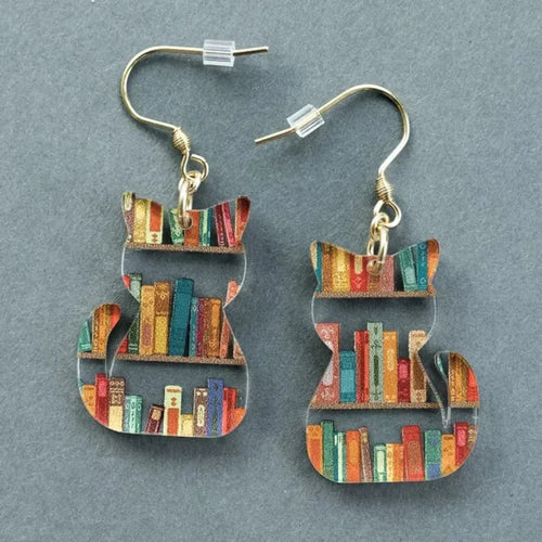 Boucles d'oreilles vintage multicolores en forme de chaton