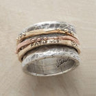 Bague vintage en or rose et argent