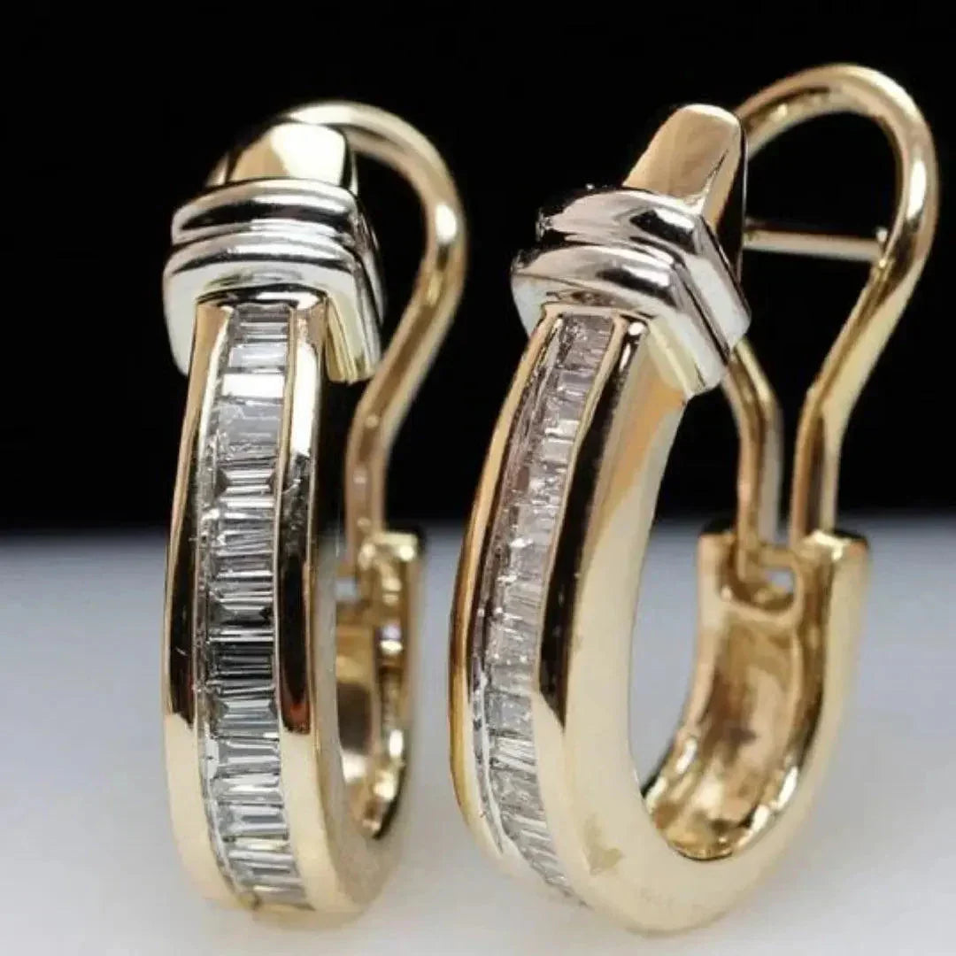Boucles d'Oreilles Vintage en Or et Diamants