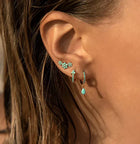 Boucles d'oreilles avec turquoise et marguerites