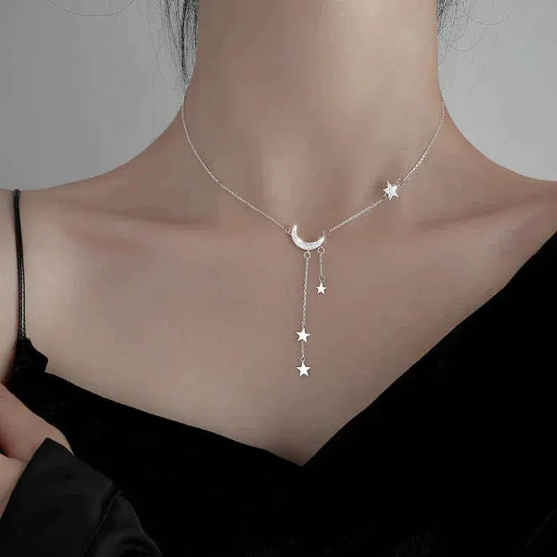 Collier Lune et Étoiles en Argent