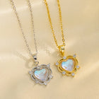 Collier en pierre de lune - Forme de cœur