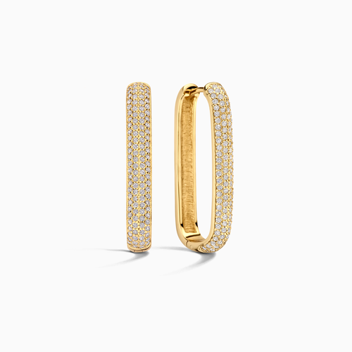 Boucles d'oreilles Grandes Anneau Icône Diamant | Or