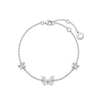 Bracelet en Argent Papillon Bleu qui Brille dans l'Obscurité