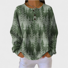 Inès - Pull vert à motif sapin classique