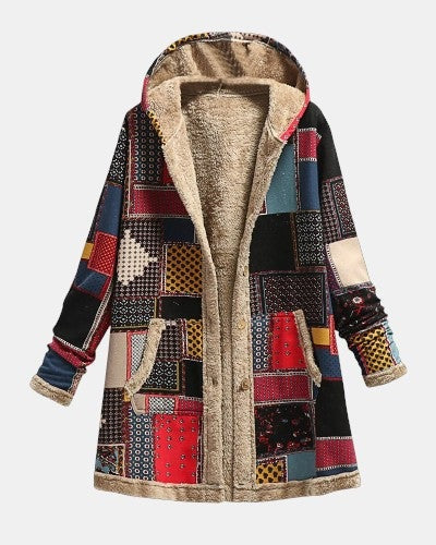 Jade - Veste en Polaire Patchwork Vintage