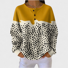Liv - Pull jaune et blanc à imprimé animal