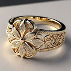 Bague Exotique Florale en Or avec Zircon | Or