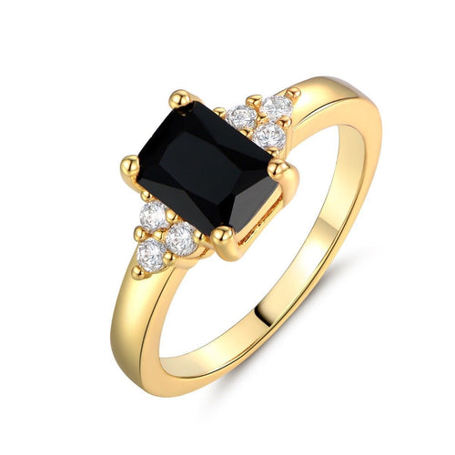 Bague Baguette Éspinelle Noire | Or