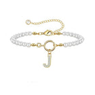 Bracelet en Or avec Perles et Lettre