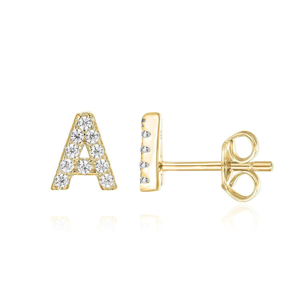 Boucles d'oreilles en or avec initiale