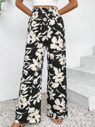 Theodora | Pantalon Large à Taille Haute Décontracté à Motif Floral pour Femme