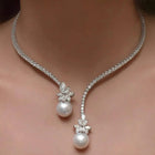 Collier de perles élégant et brillant en argent sterling