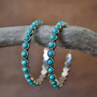 Boucles d'oreilles circulaires en turquoise