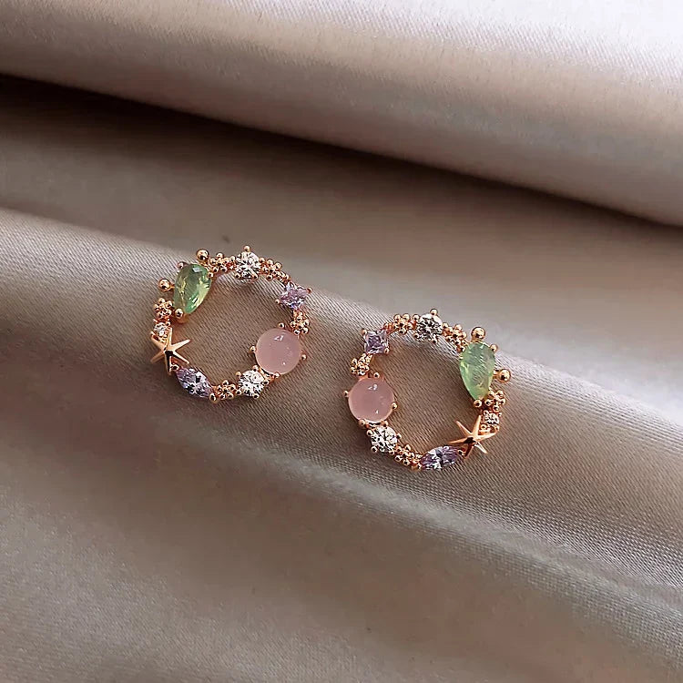 Floral avec zircon en or