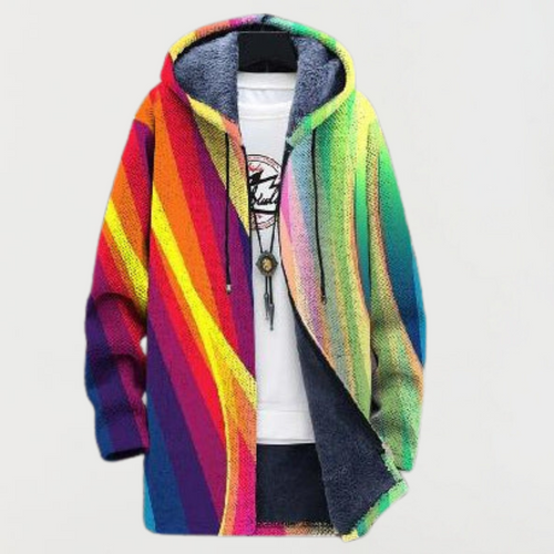 Veste à rayures multicolores
