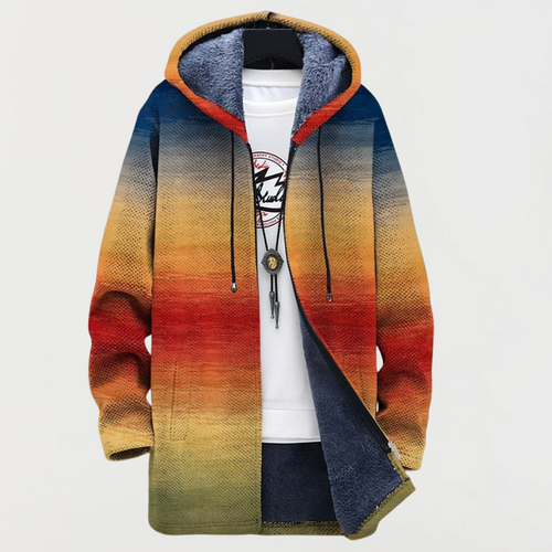 Manteau avec un motif dégradé de coucher de soleil