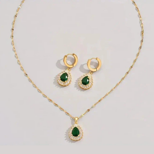 Ensemble de Bijoux Émeraude Reine